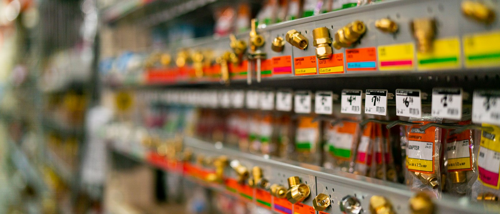 Retail hardware store aisle
